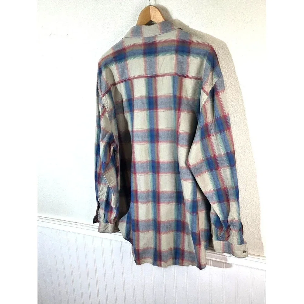 Levi’s Plaid Button Up Shirt Mens XL White Tab Cotton Long Sleeve Western Casual